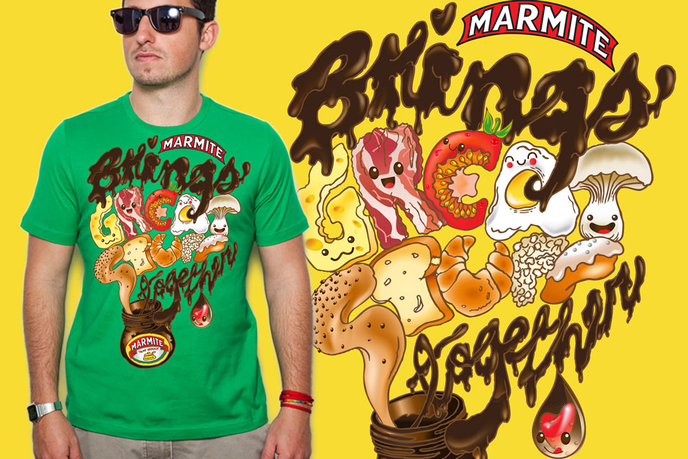 xiamist mariadelfino tee tshirt Marmite branded kawaii handdrawn freehand