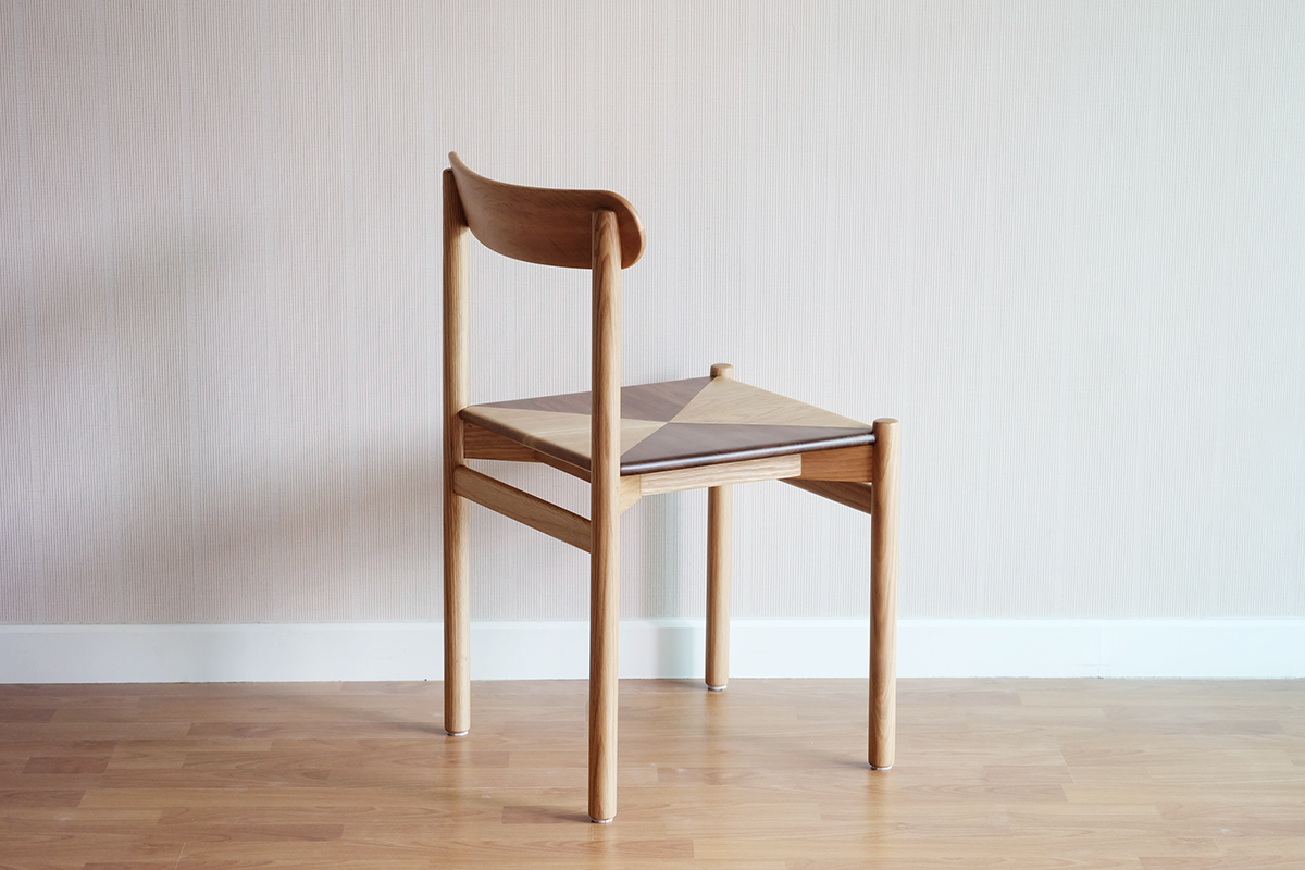 wood oak walnut chair cord pattern seat solid design mikki