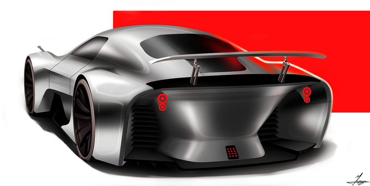 tesla car design rendering stills 3dsmax photoshop sketches industrial design 