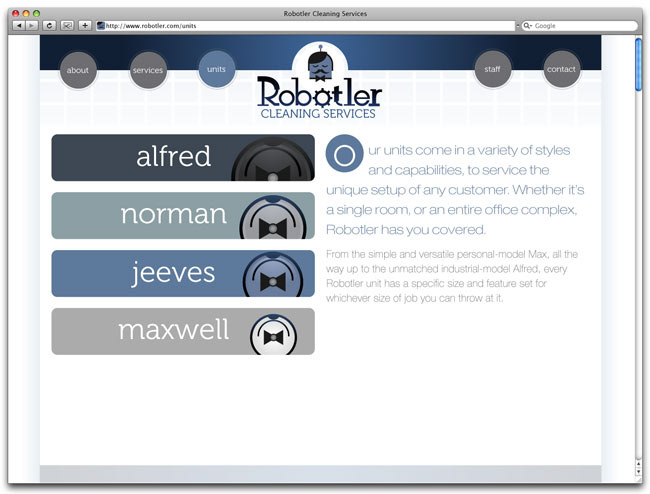 Robotler robots cleaning service marketing   app design Website