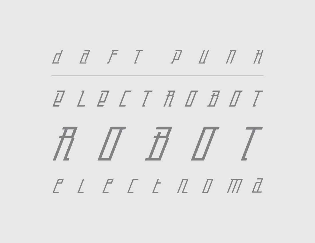 robot daft punk electro fonts typography   electrobot