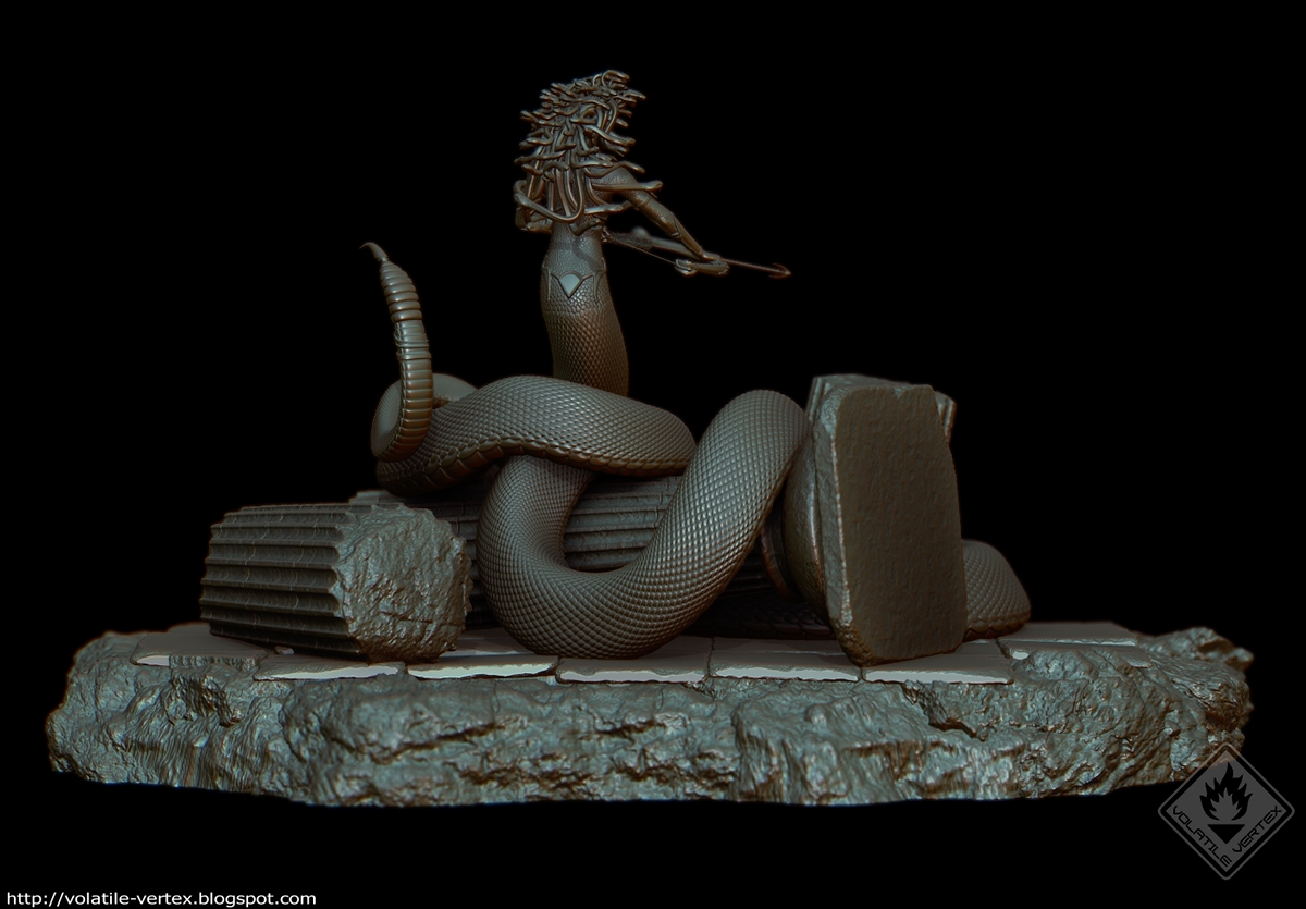 medusa Modo 701 Zbrush 3D snakes greek mythology 3d printing