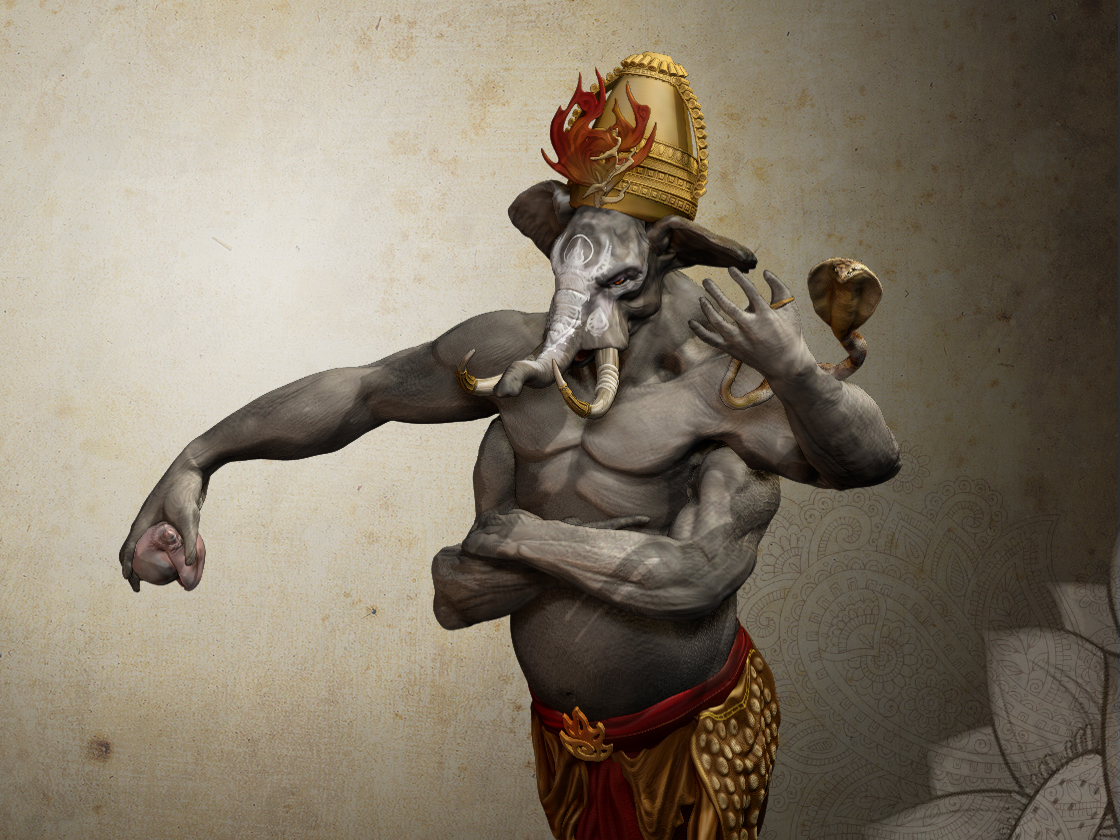 Ganesh Zbrush pixelogic Hindu mythology 3D model elephant anthro