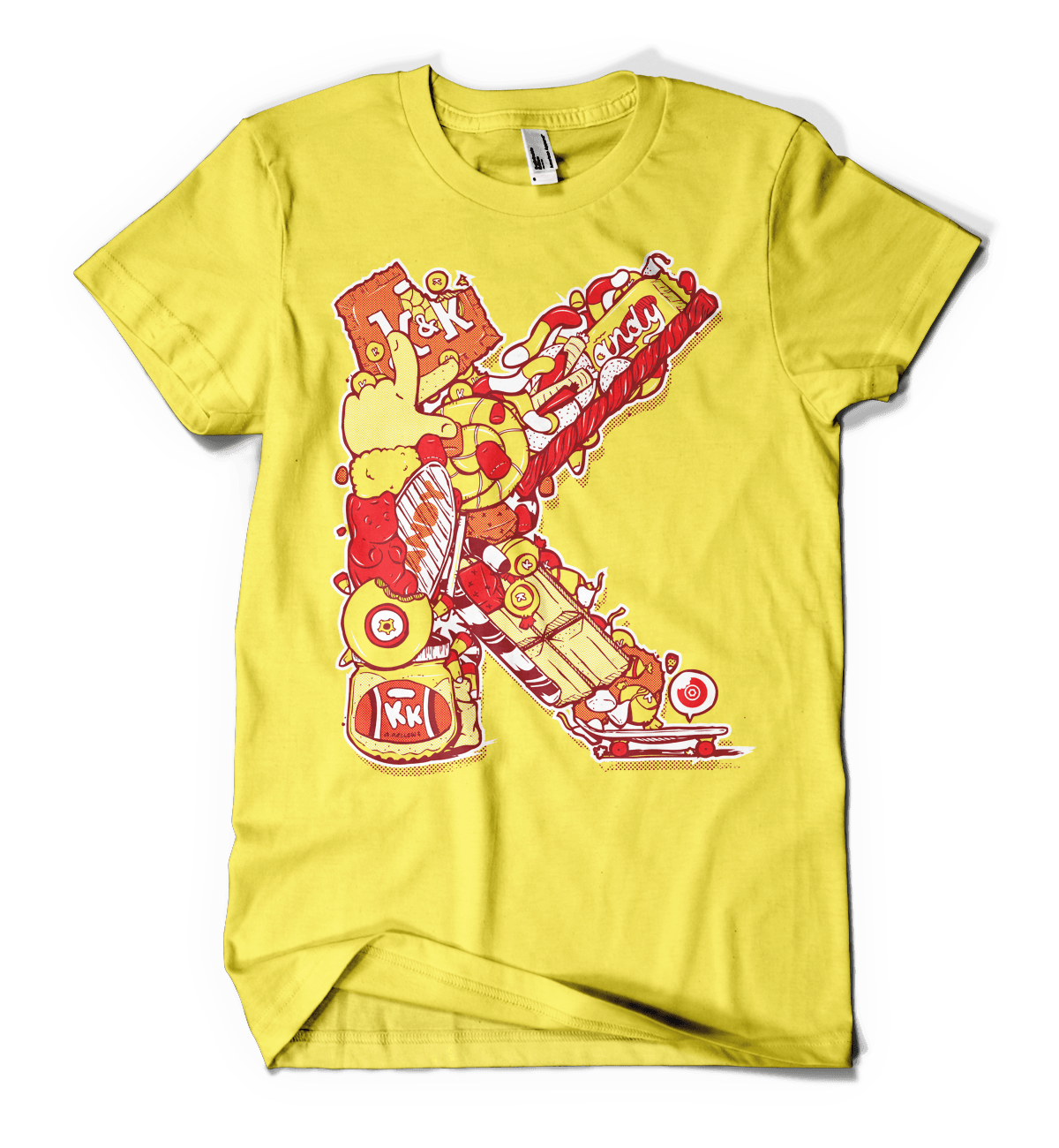 letters collage Candy kandy kruiser tee shirt
