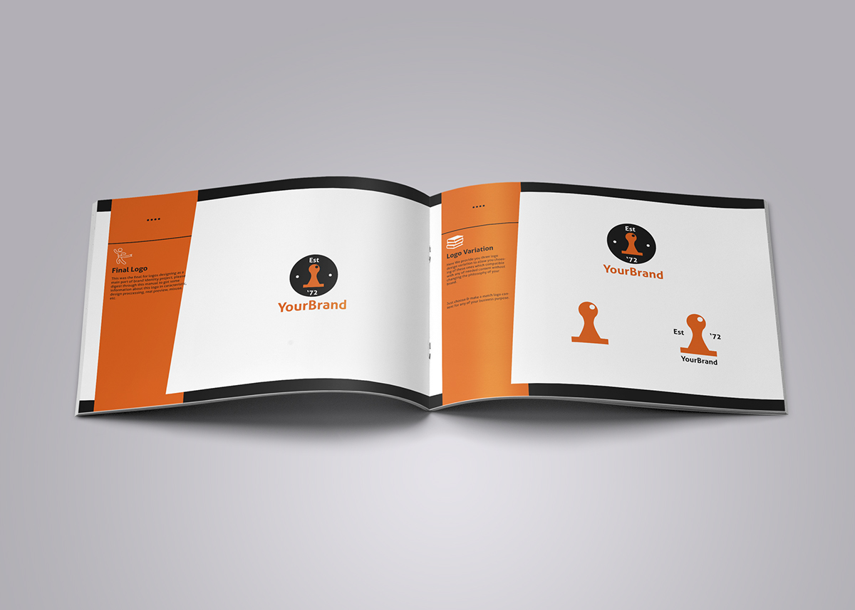 a4 Behance brand brandbook business corporate creative dark design graphicriver guideline identity light logo media