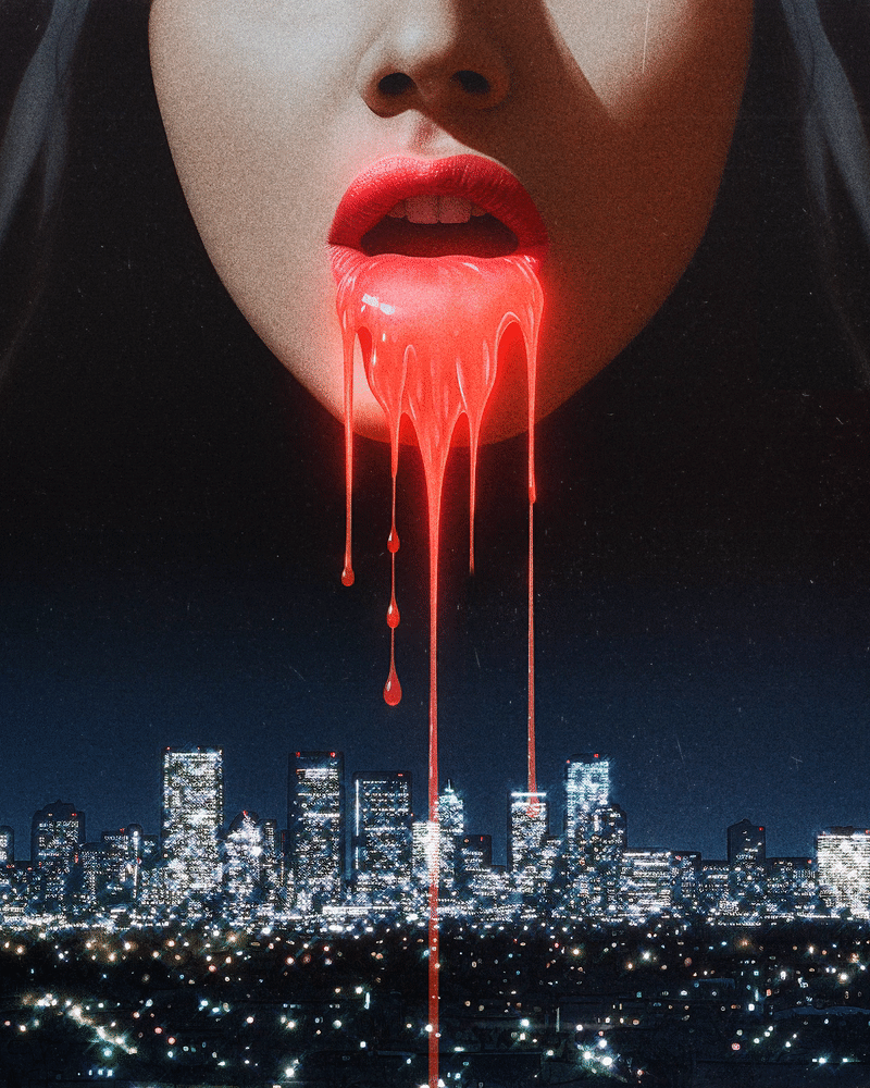 neon noir dark movie poster Photography  Editing  after effects animation 