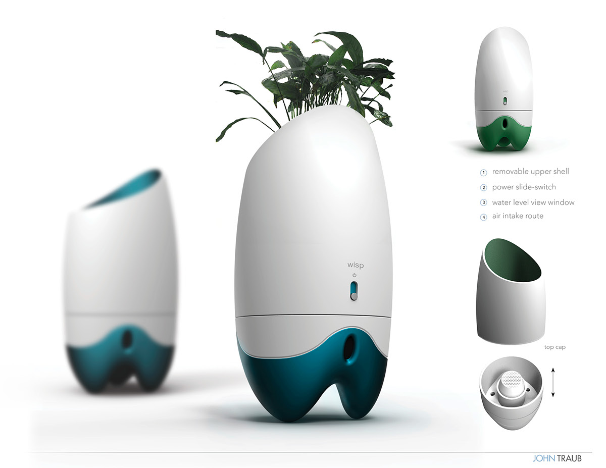 air purifier plant purifier  plant garden purifier Wisp housewares fan modeling rendering