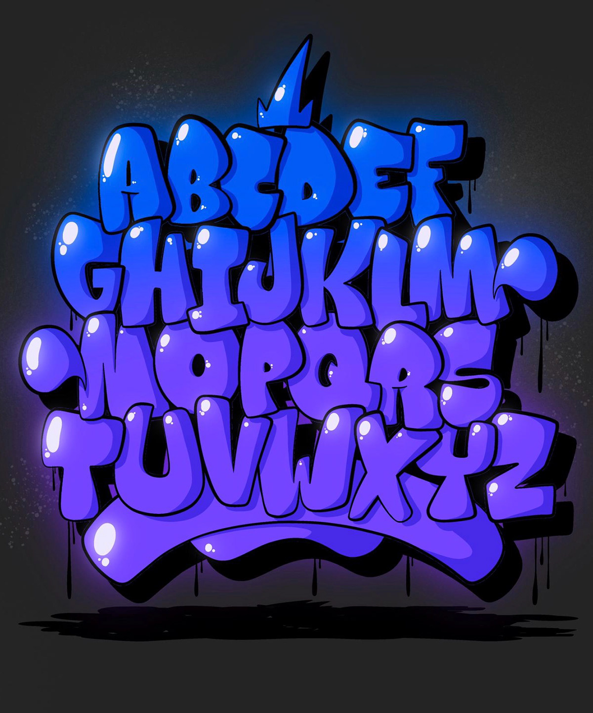 alphabet Graffiti ioadpro letters Procreate