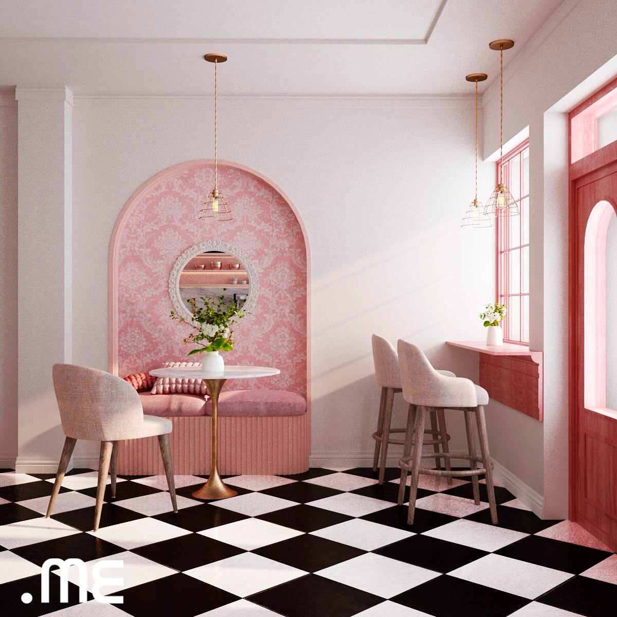 design interior design  3ds max cafeteria coquette