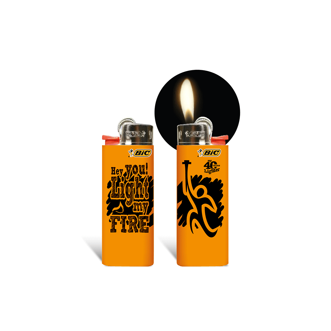 design on fire 40 years anniversary Design series flame wanted hot enough BIC lighters BIC FLAME