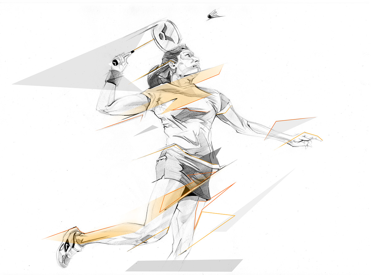 sketch sport speed Dynamic pencil fencing badminton