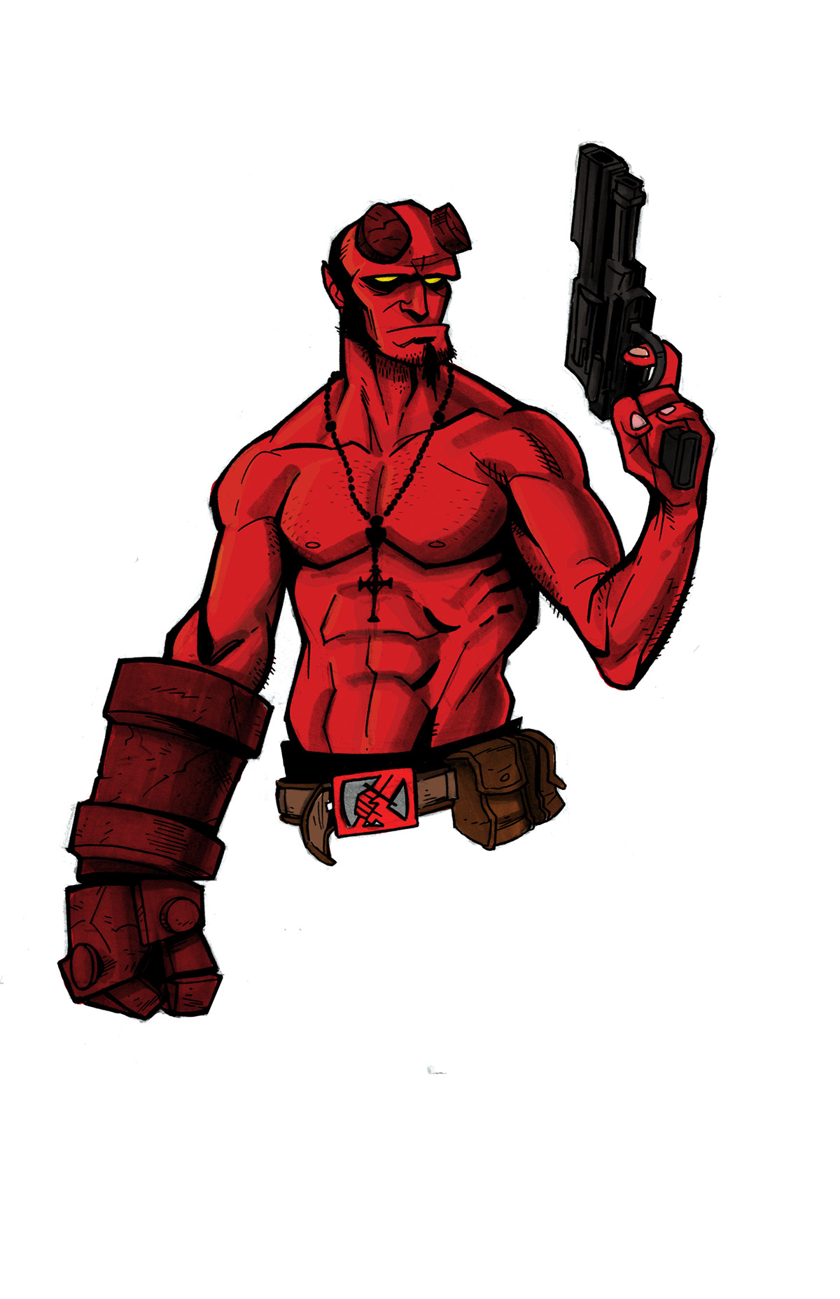 Hellboy  fan art  digital coloring inking  comics