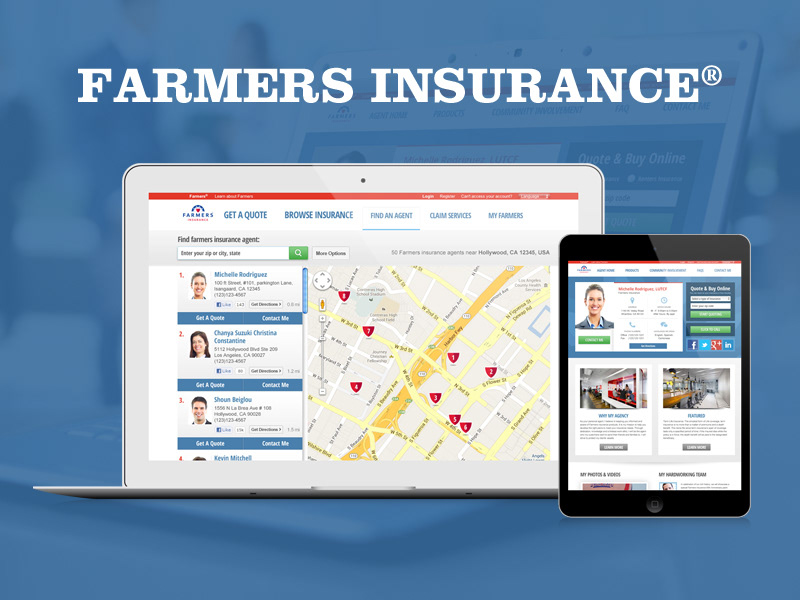 Farmers Insurance user interface Web Design  insurance corporate Corporate Design Content Management System