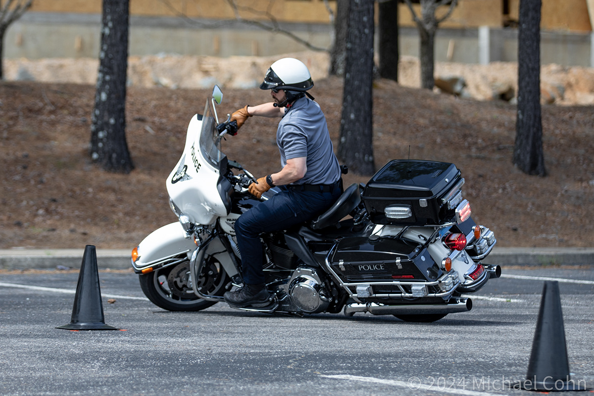 police motorcycle training Photography  obstacle course