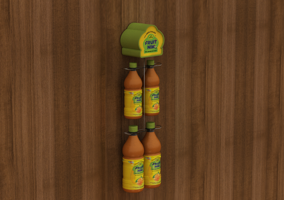 fruitnik Amrutanjan wall hanger pop display hanger bottle hanger 3D