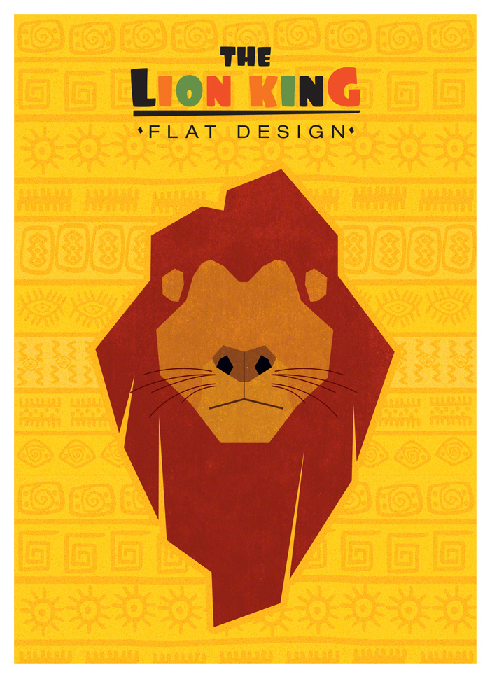 rei leao flat design Disney Flat minimal minimalist Lion King Lion King Flat lion king minimal
