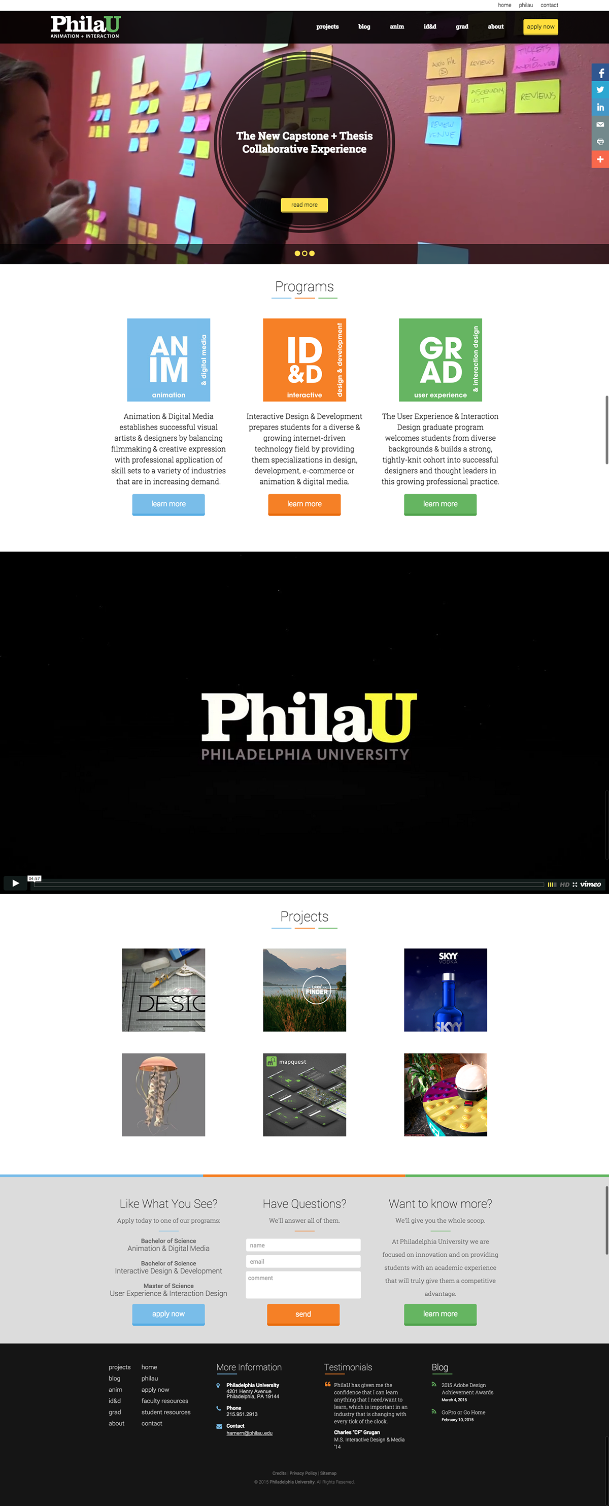 PhilaU interactive design UX design background video