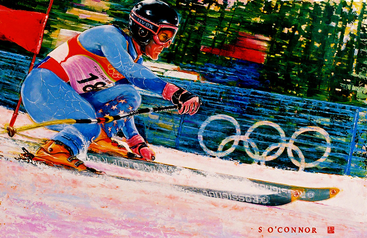 sports art olypmic sports skiing figure skating luge curling ski jumping bobsledding skeletons speedskating Snowboarding Shawn white hockey Ted Ligety action