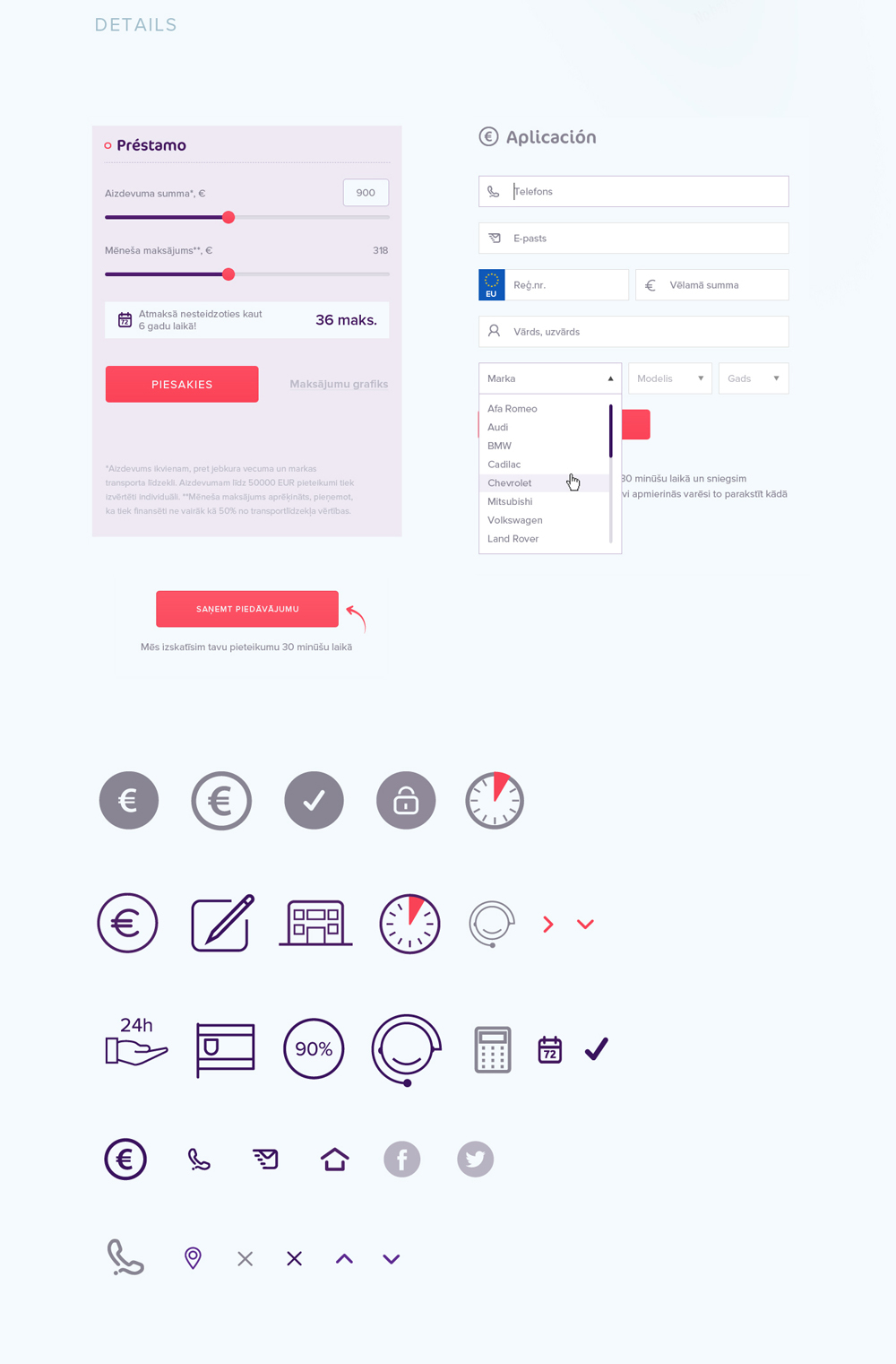 Website UI visual identity simple purple light modern spain logo