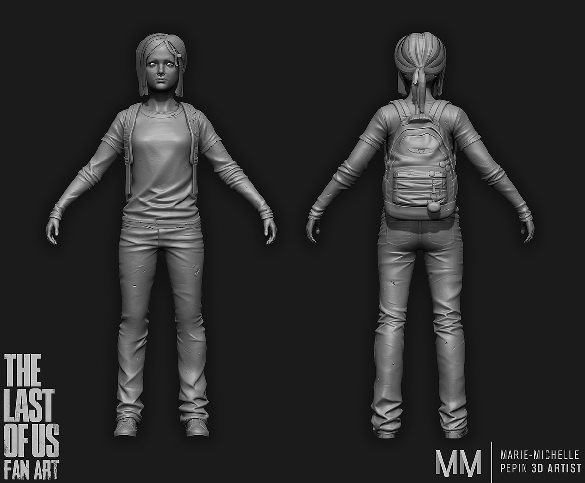 Ellie THE LAST OF Us tlou naughty dog last of us video game Zbrush polycount Sculpt