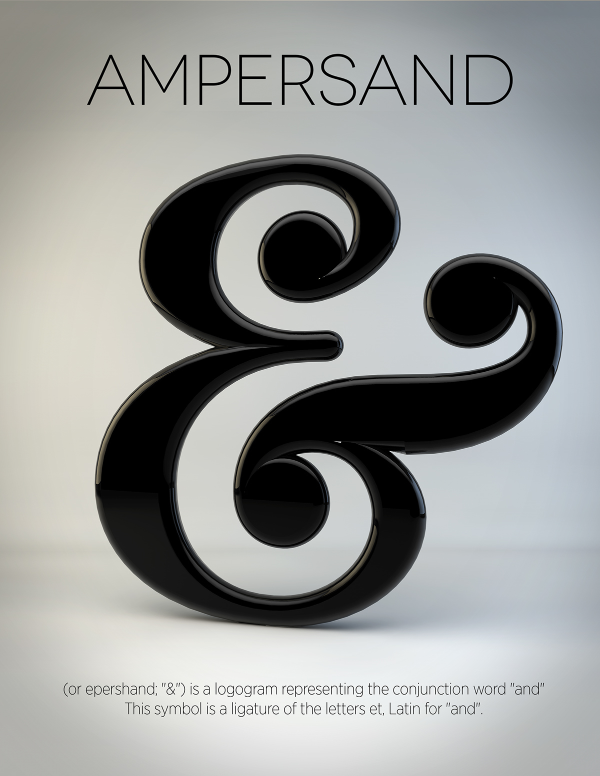 etymology general type symbols 3D Render personal history symbolism ampersand at sign asterisk experimental type