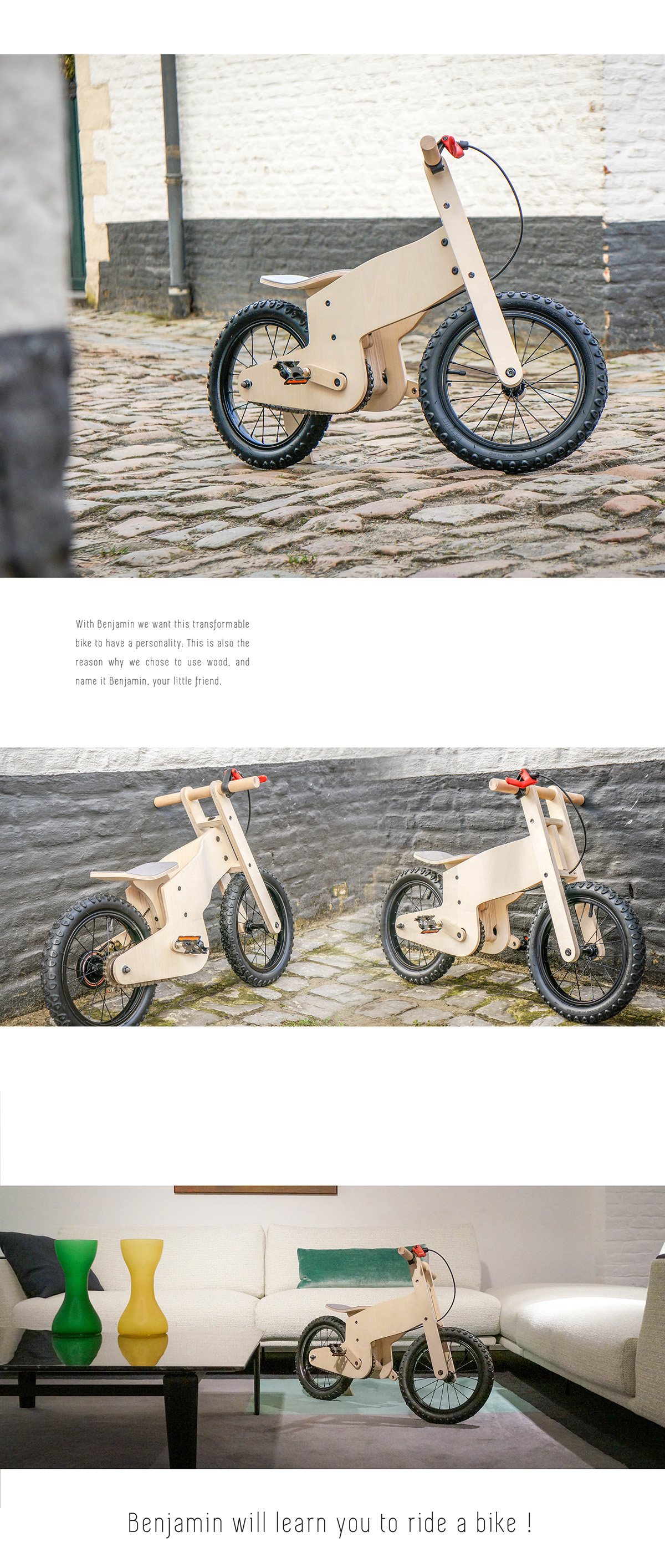 benjamin balancebike balance Bike kids kidsbike toy design productdesign wood plywood woodbending