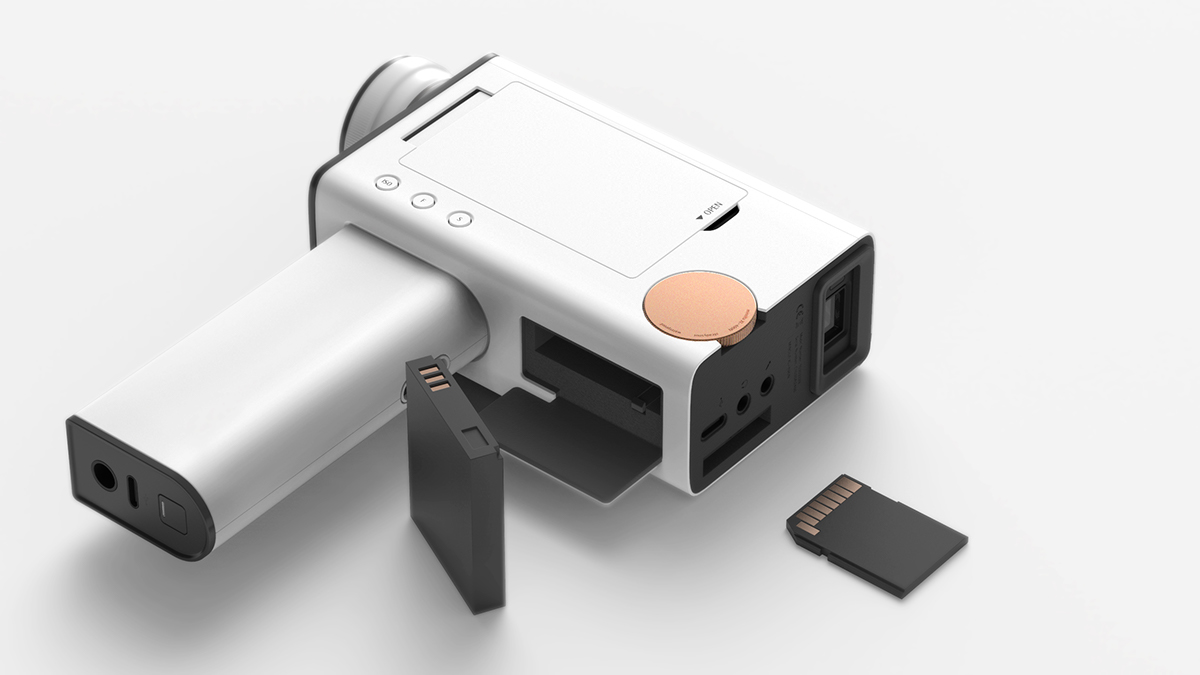camera Camcorder simple White Retro redesign Dial button minolta