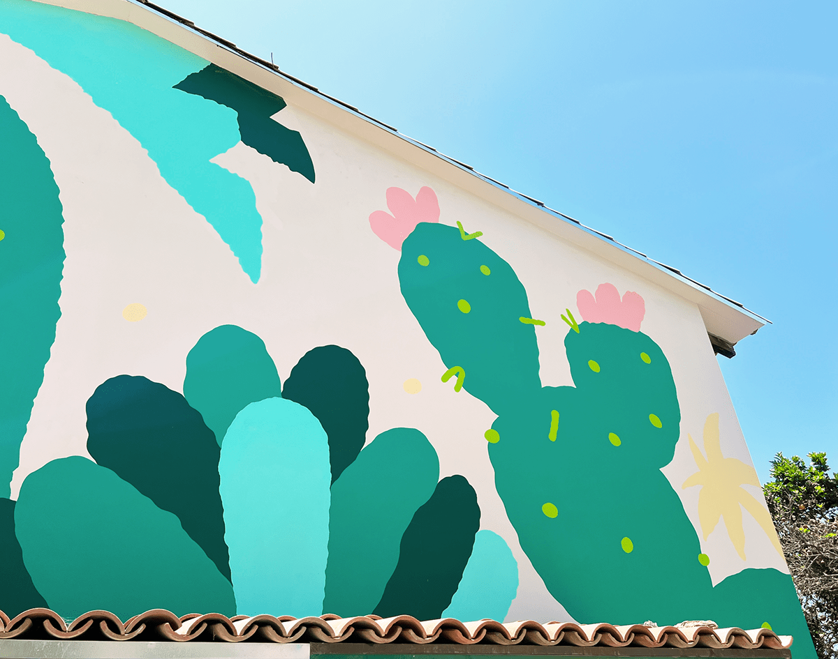 art cactus Ensenada hotel Mexican mexico Mural painting   plants Salt Lake City