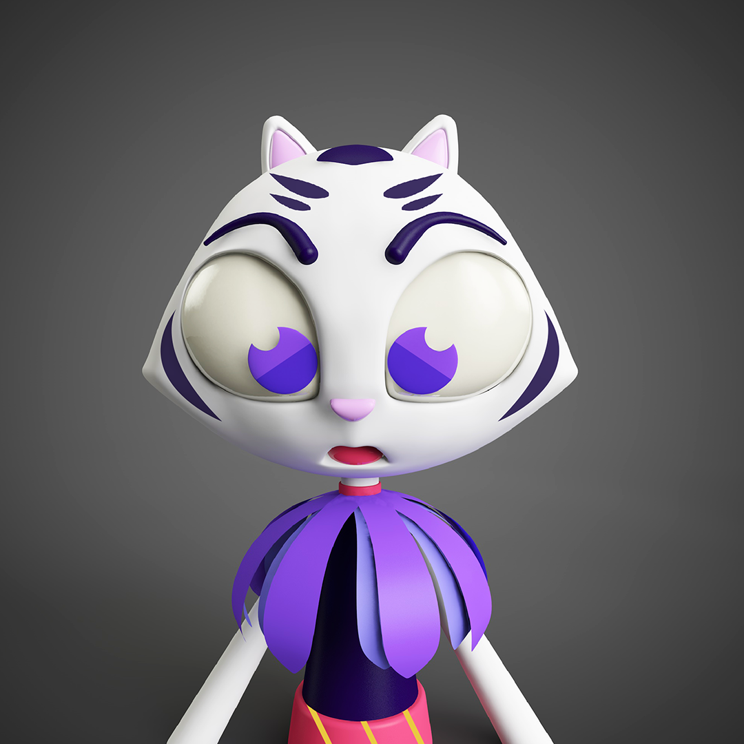 3D cinema4d model characters ILLUSTRATION  Render MaxonCinema4D Cat mobile