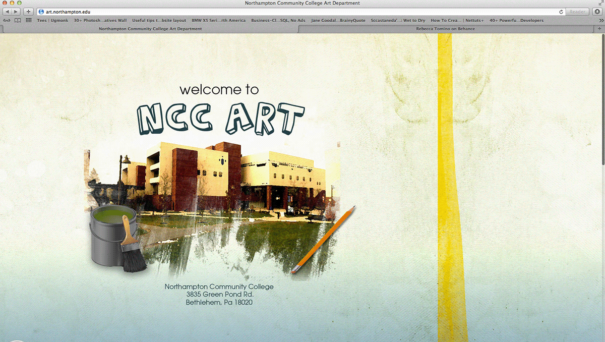 Northampton Community College art Website design HTML css