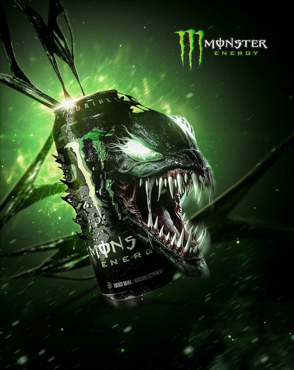 marvel monster venom green creative Monster Energy Drink Creative Design energ manipulati