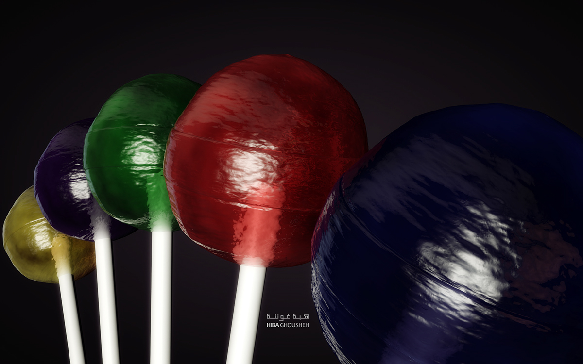 lollipop cinema4d realistic Candy