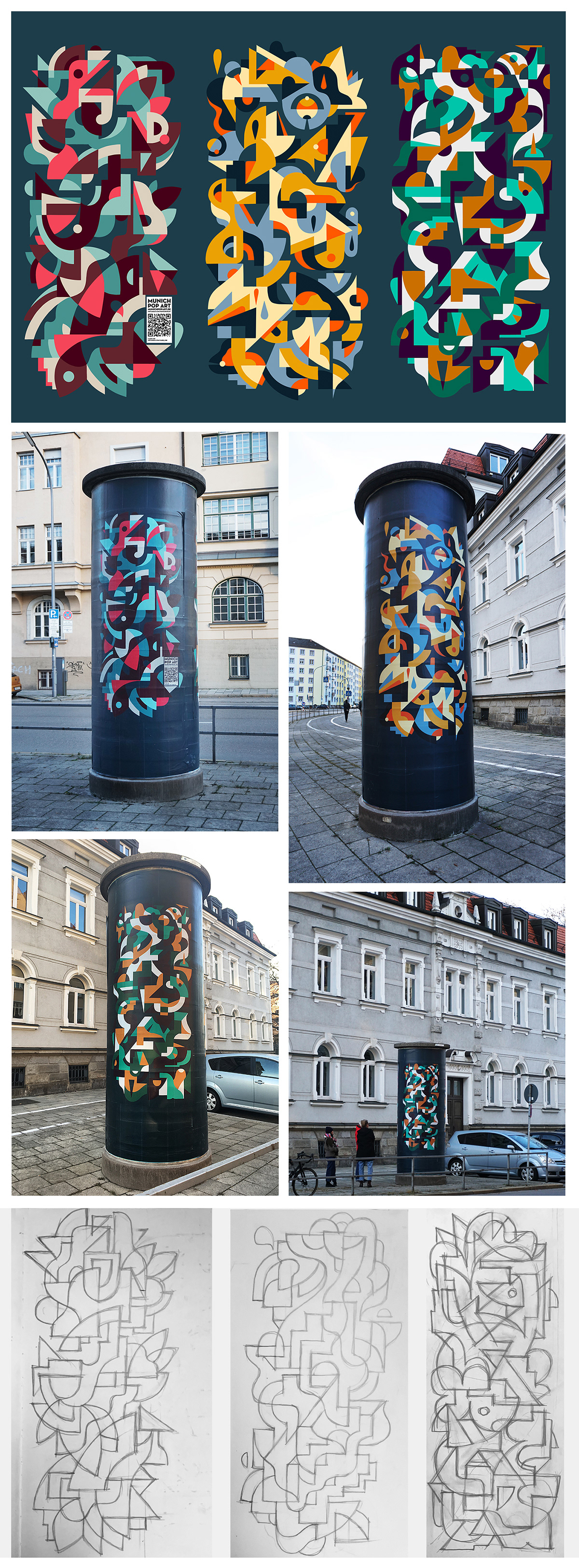 Adobe Portfolio Advertising pillar Exhibition  Grafikdesign ILLUSTRATION  photoshop popart Procreate streetart