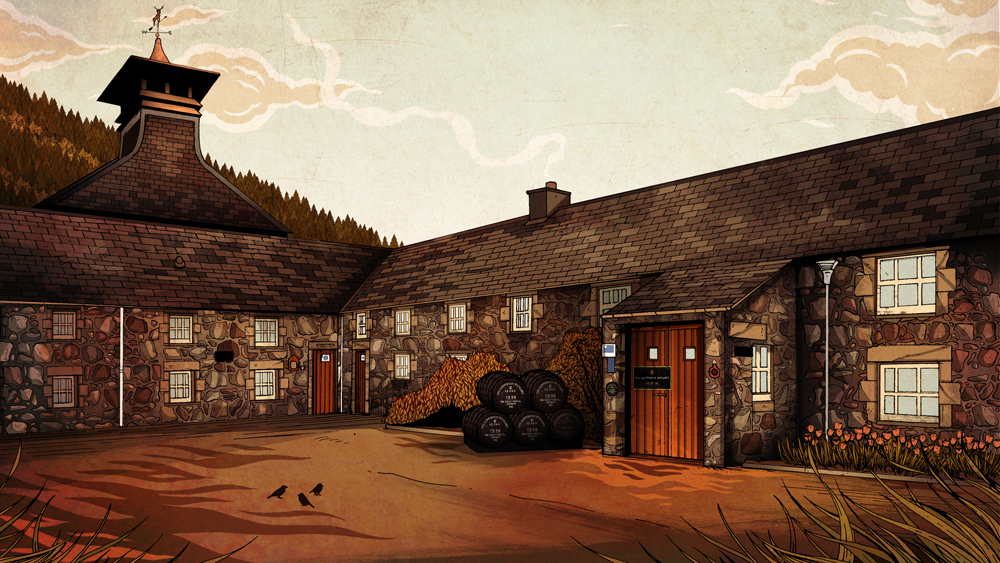glenfiddich distillery Whiskey buildings Distressed scotland