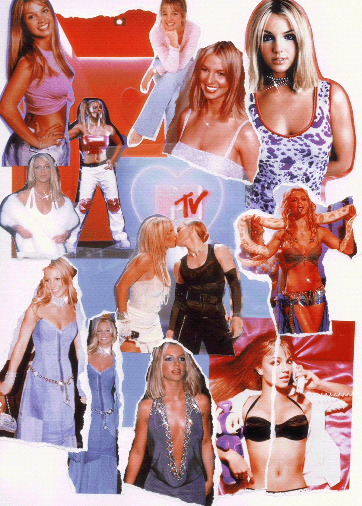 aesthetic artwork Britney Spears collages handmade in the zone paperwork scanned