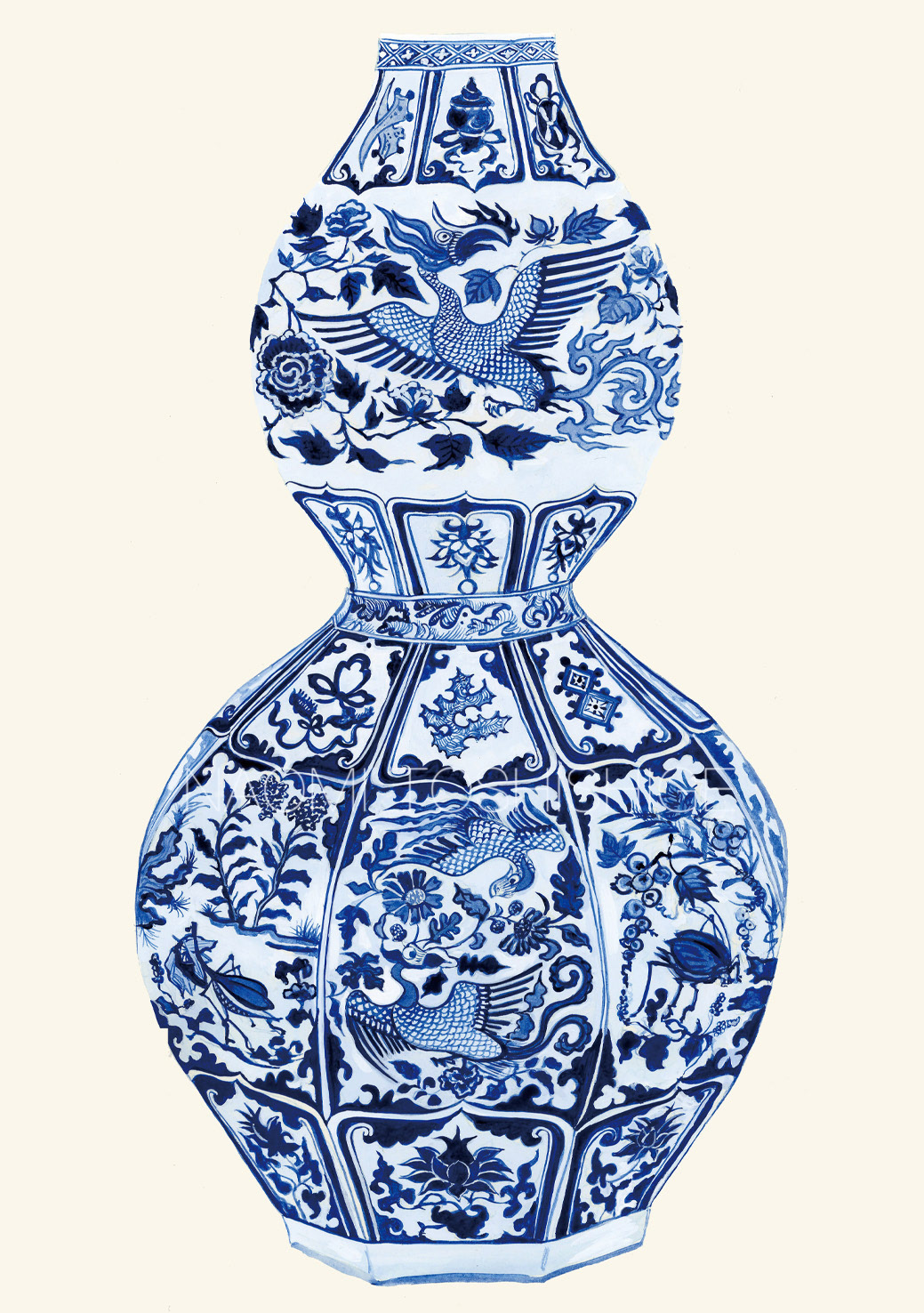 Blue and White JINGDZEHEN chinese porcelain Vase 青花 染付 景德鎮 中国磁器 やきもの