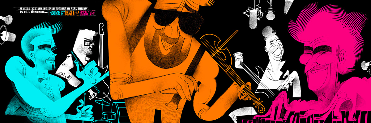 ILLUSTRATION  caricature   portrait graphic design  music jazz album cover musketeer dibujo