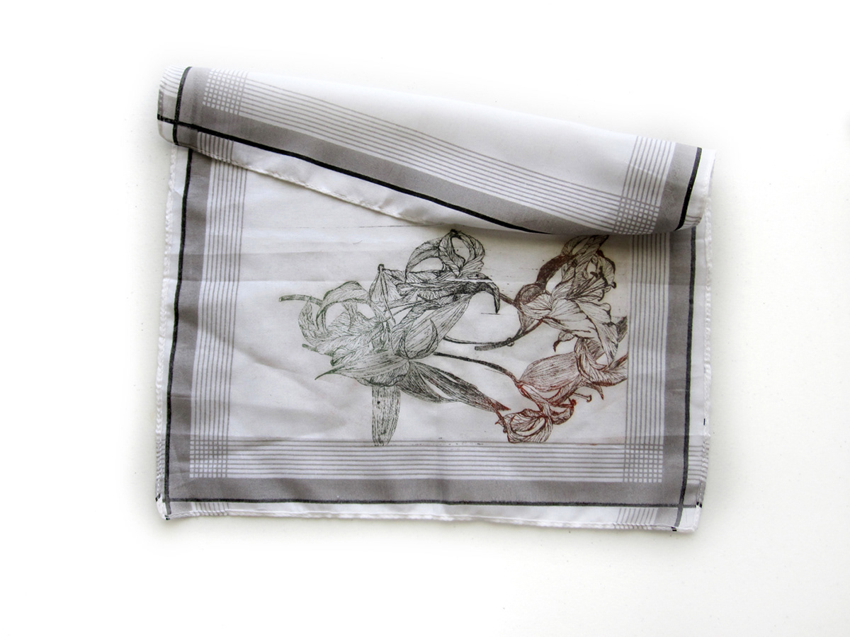 print  Watercolors animals wolfs Handkerchiefs Screen-print silkscreen textile-design
