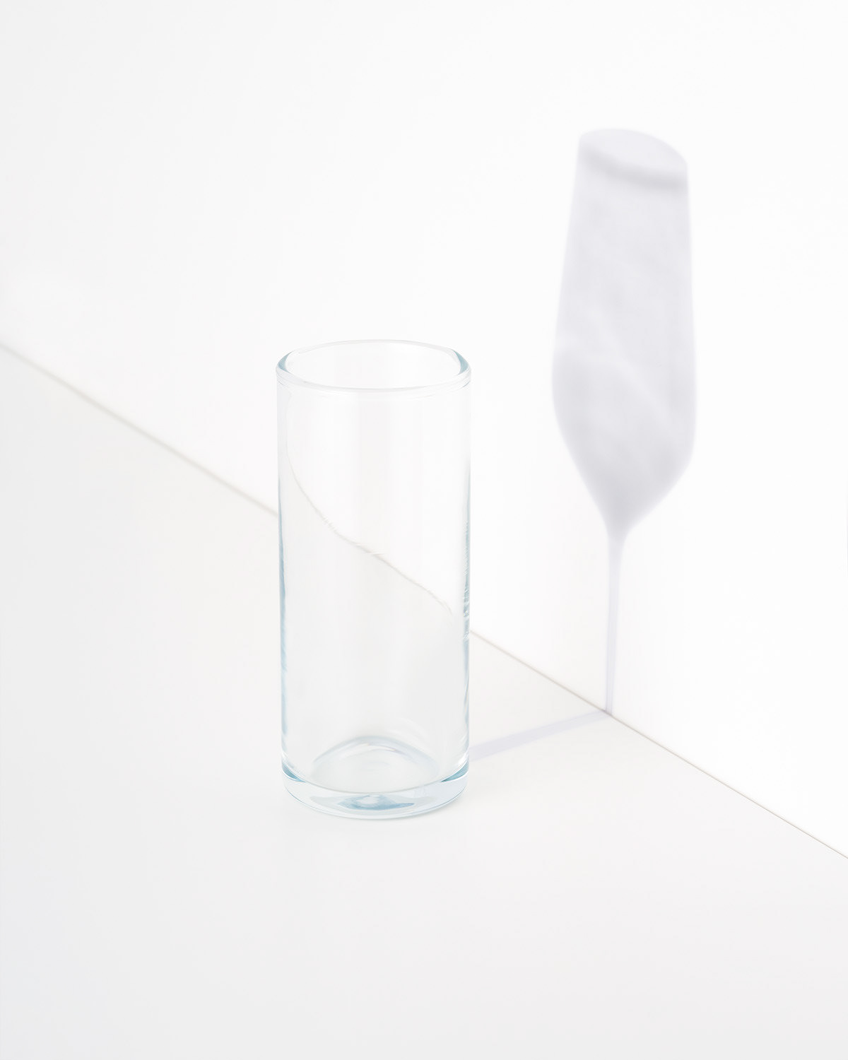 glass on white background shadows