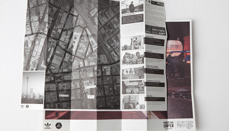 adidas originals i art joburg  Map  design johannesburg  street art poster fold out