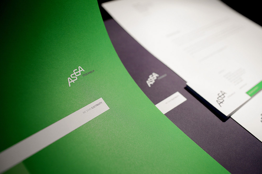 Asea electric Sweden brand identity stationary