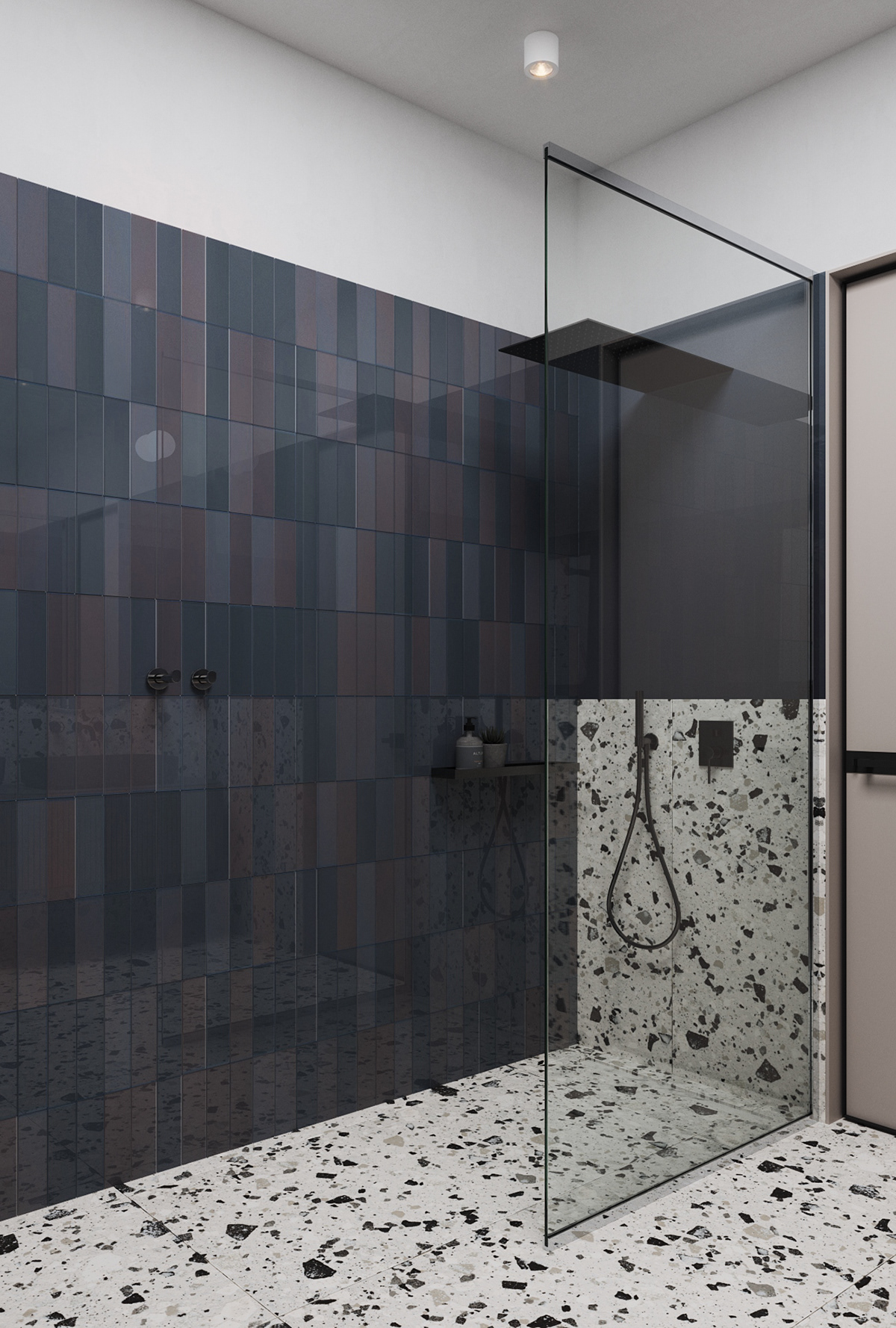 bathroom interior design  terazzo archviz visualization