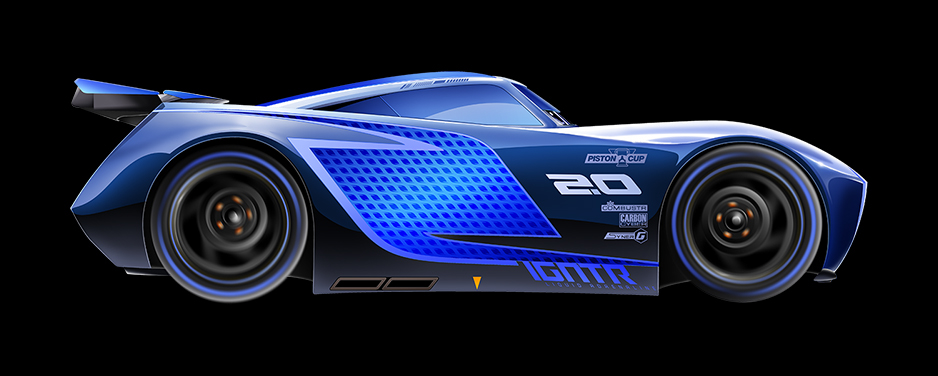 pixar disney Cars NASCAR Racing digital painting chrome nitro
