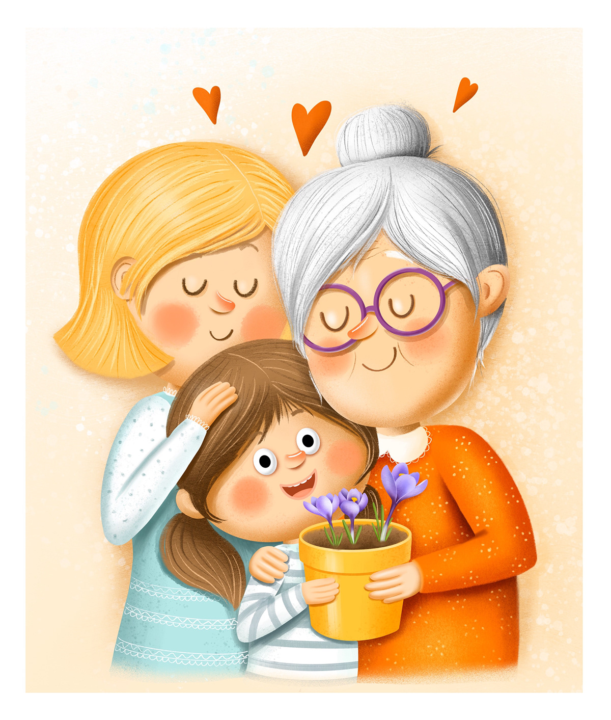8 march Character design  Drawing  family illutration International Women's Day Love spring women women's day