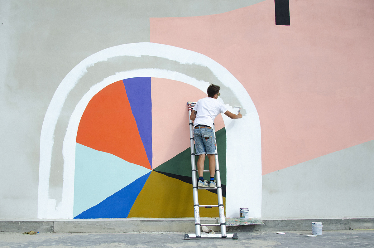 abstract art colors modern Mural painting   Street summer urban art wallpainting