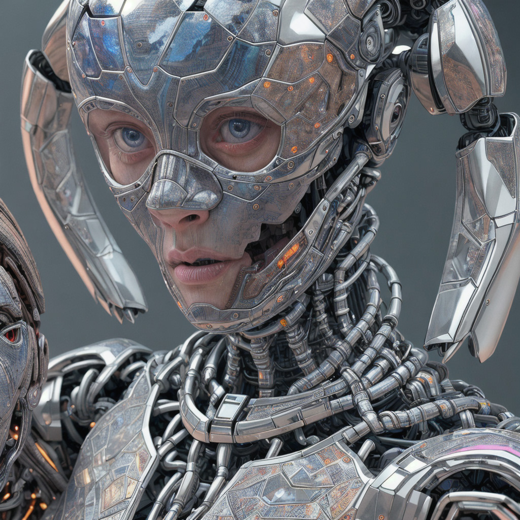 Man Machine ai artificial intelligence Digital Art  concept