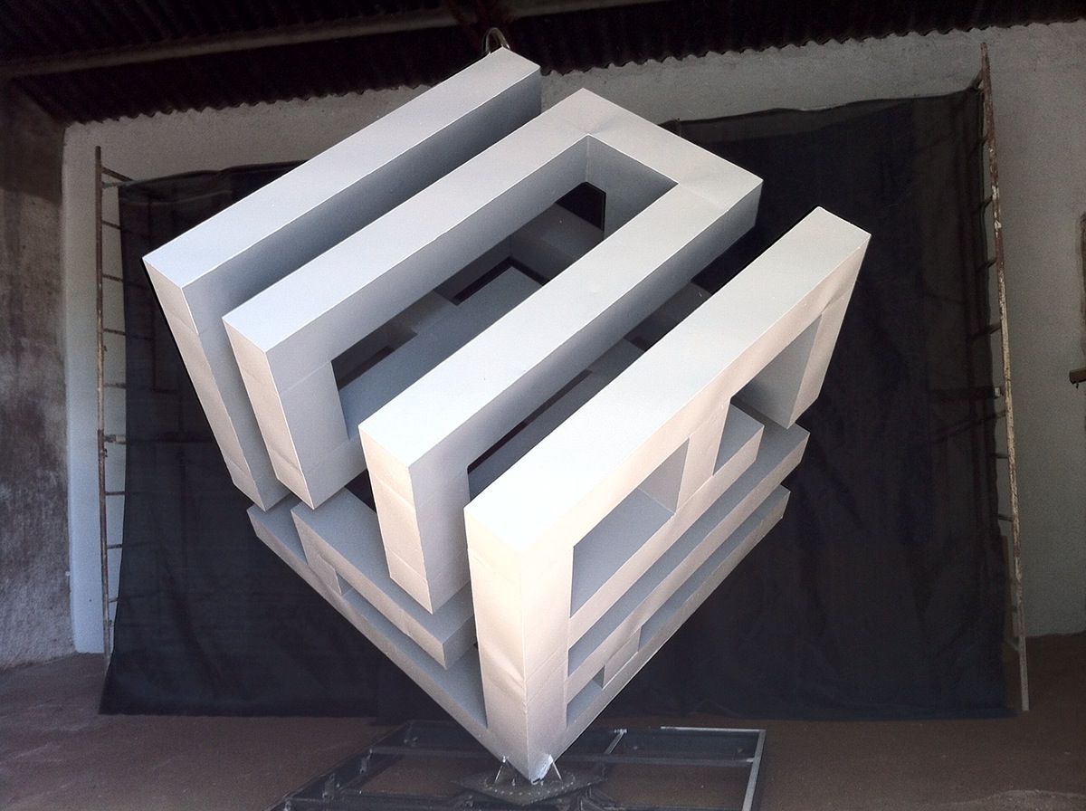 interactive Mapping 3D sculpture cube