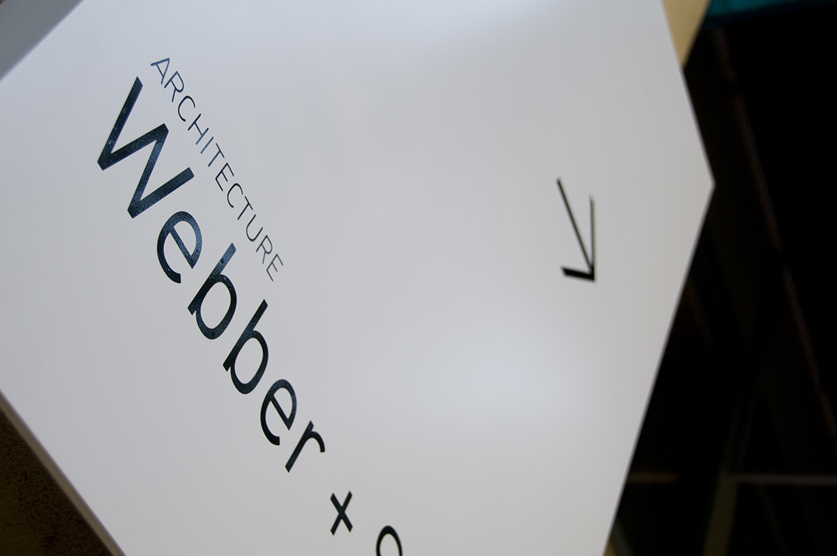 Webber studio architects Signage letterpress stationary cd