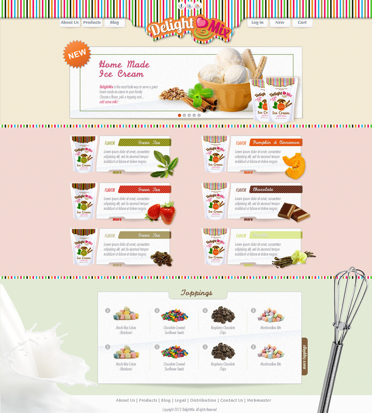 DELIGHT  mix  ice cream  ice  cream  retail  online  FOOD  web  web design