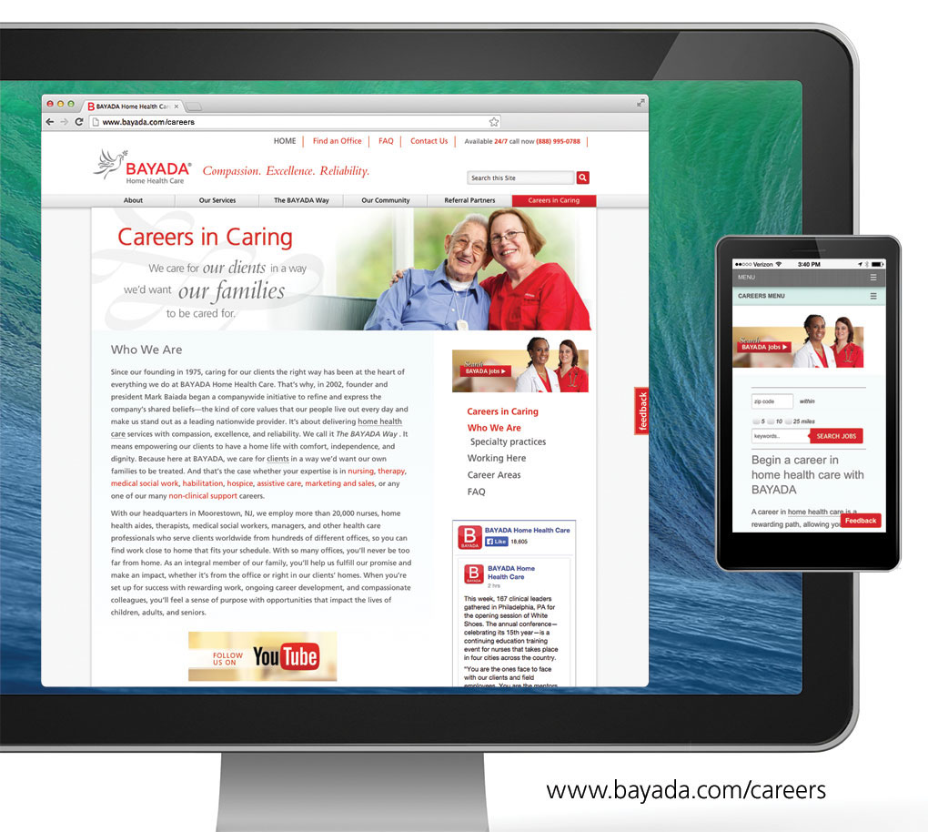 Website design Responsive Home Care healthcare bayada nurses